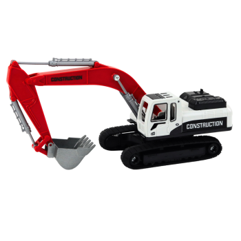 Koparka Gąsienicowa Biało-Czerwona Metalowa Łyżka