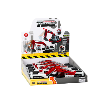 Koparka Gąsienicowa Biało-Czerwona Metalowa Łyżka