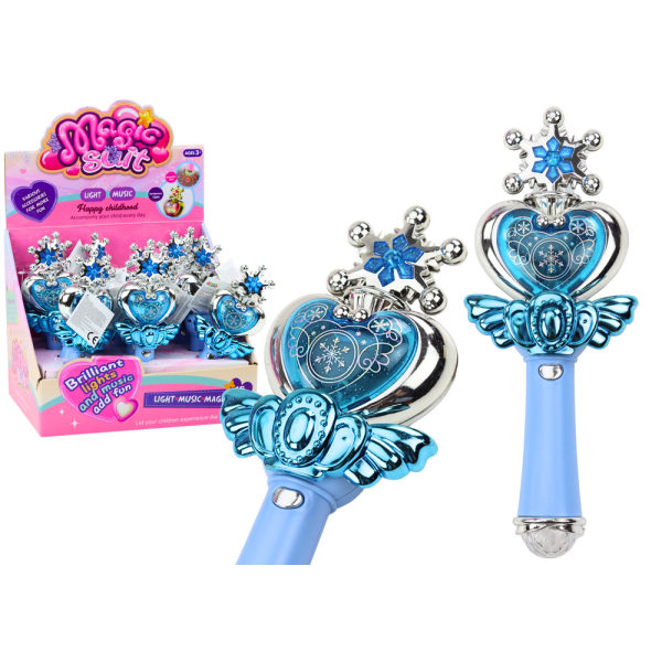 Różdżka Księżniczki Kolorowe Światła Dźwięki Niebieska
