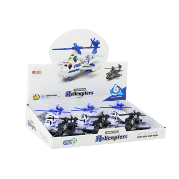 Helikopter Policyjny Biały lub Czarny Napęd Frykcyjny Światło i Dźwięk