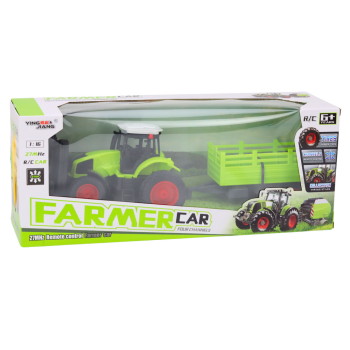 Traktor Zdalnie Sterowany RC Z Przyczepą 1:16 Zielony