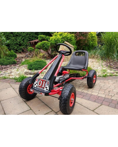 Gokart Czerwony A-15 Pompowane Koła
