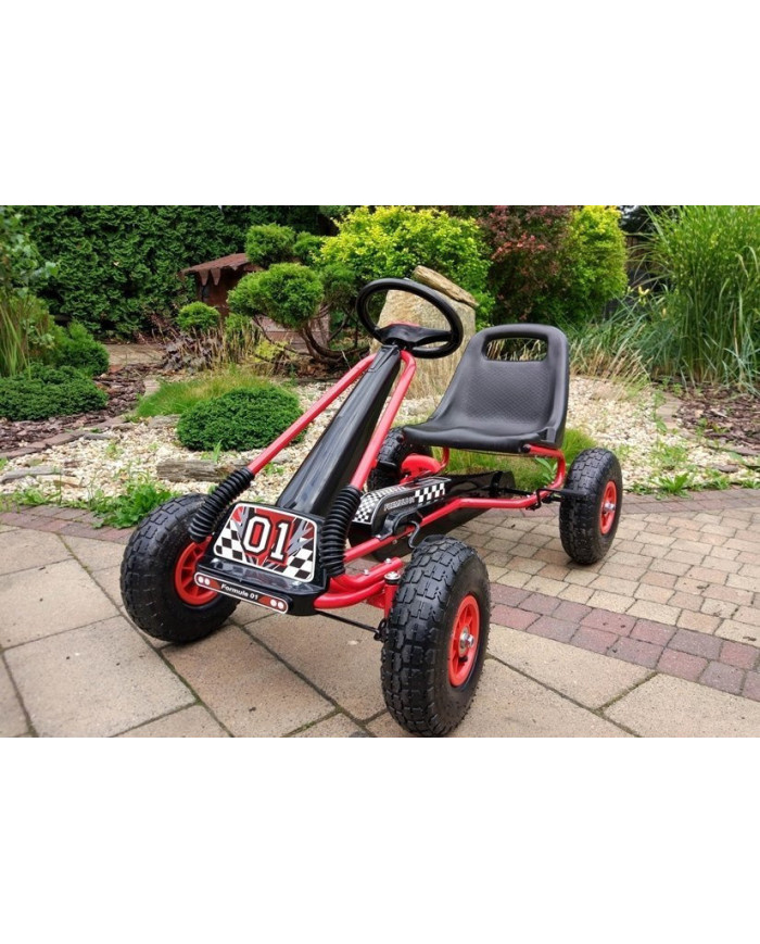 Gokart Czerwony A-15 Pompowane Koła