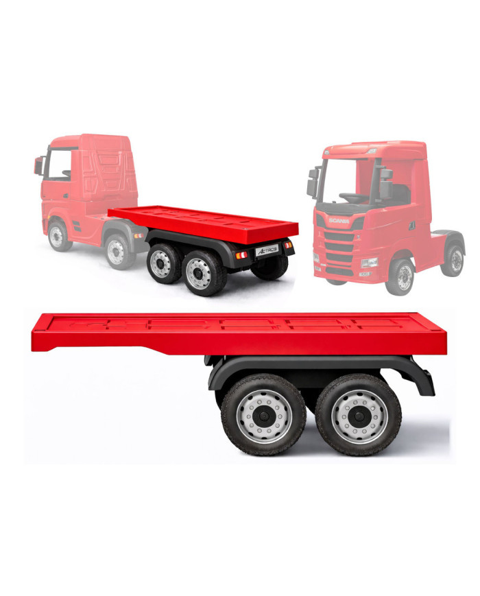 Naczepa do pojazdu na akumulator HL358 Mercedes Scania Actros czerwona