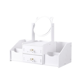 Mała Toaletka Dziecięca Lustro Z Uszami Szufladki Drewniana Biała