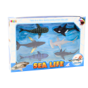 Figurki Pojazdy Zwierzęta Morskie Napęd Frykcyjny Rekin Orka 6 Szt