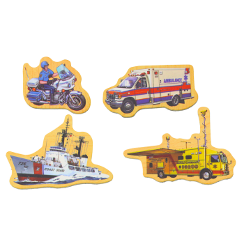 Zestaw Magnesy Drewniane Pojazdy Statki Samoloty 20 Sztuk