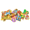 Zestaw Magnesy Drewniane Literki Obrazki 26 Sztuk