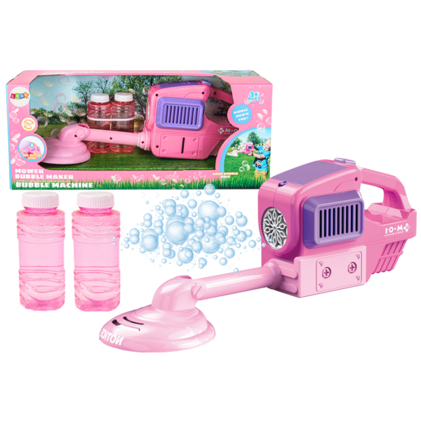 Maszyna Do Baniek Mydlanych Kosiarka Podkaszarka Dwa Płyny Różowa