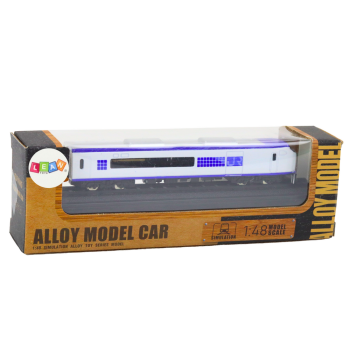 Model Kolekcjonerski Pociąg Wagon 1:48 Metalowy Biało-Niebieski