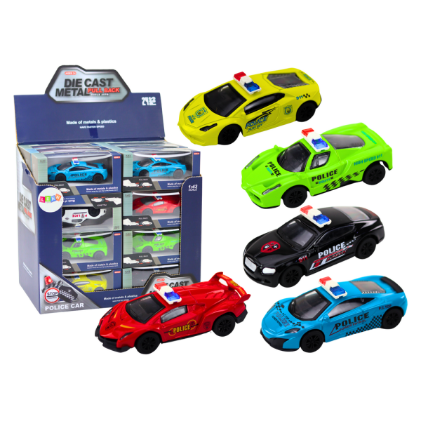 Autko Resorak Policyjny 1:43 Metalowy Napęd Gumowe Koła