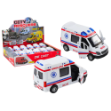 Ambulans Karetka 1:32 Otwierane Drzwi Światła Dźwięki Napęd Biała