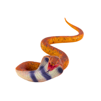 Figurka Wąż Cobra Realistyczny Guma Termoplastyczna Brązowy