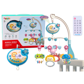 Karuzela Do Łóżeczka Projektor Pozytywka Lampka 400 Kołysanek Niebieska