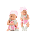 Lalka Bobas w Biało-Różowym Ubranku Czapeczka Smoczek Śliniaczek Kołderka