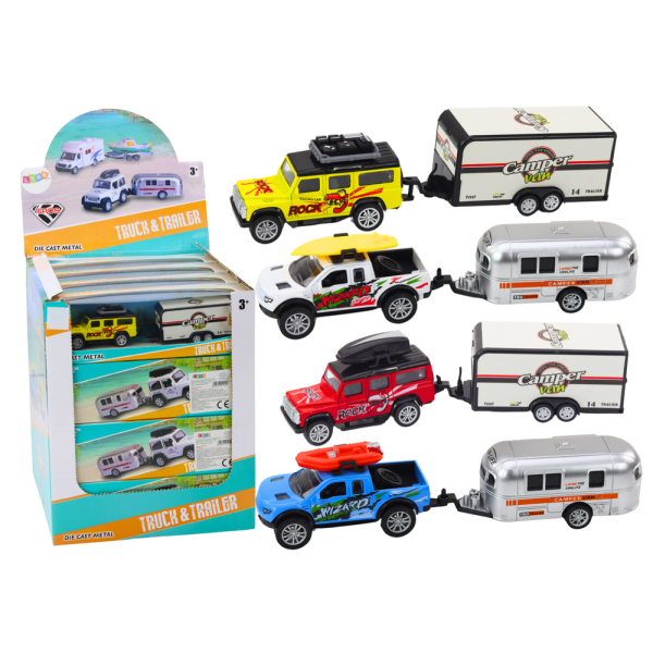 Autko Terenowe Z Przyczepą Kamperem Napęd Metalowe