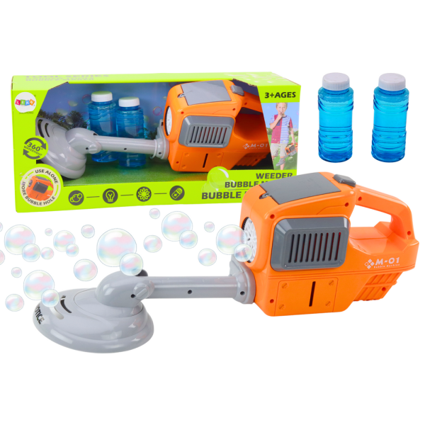 Maszyna Do Baniek Mydlanych Kosiarka Podkaszarka Dwa Płyny Pomarańczowa