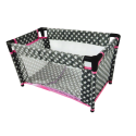 Łóżeczko w Gwiazdki dla Lalek Alice Szaro Różowe
