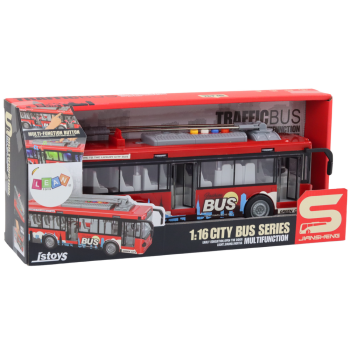 Trolejbus Autobus 1:16 Światła Dźwięki Napęd Czerwony