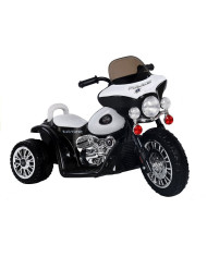 Motor na Akumulator Trójkołowy JT568 Policja Dla Dzieci Światło LED Czarny