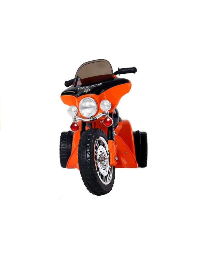 Motor na Akumulator Trójkołowy JT568 Policja Dla Dzieci LED Pomarańczowy