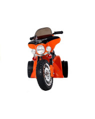 Motor na Akumulator Trójkołowy JT568 Policja Dla Dzieci LED Pomarańczowy