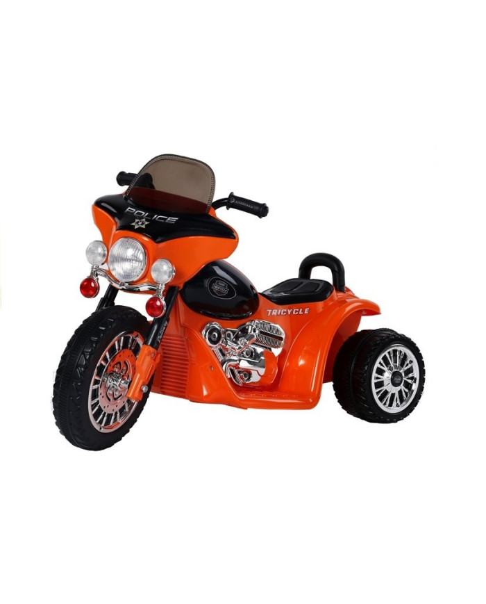 Motor na Akumulator Trójkołowy JT568 Policja Dla Dzieci LED Pomarańczowy