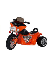 Motor na Akumulator Trójkołowy JT568 Policja Dla Dzieci LED Pomarańczowy
