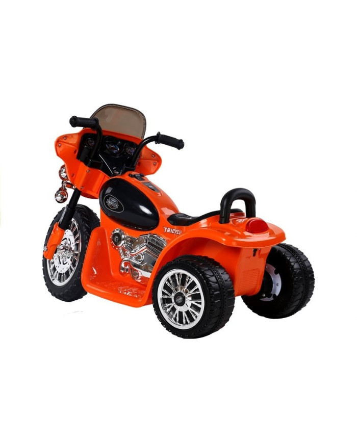 Motor na Akumulator Trójkołowy JT568 Policja Dla Dzieci LED Pomarańczowy