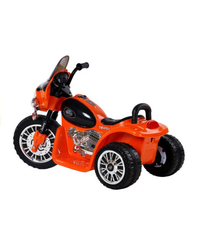 Motor na Akumulator Trójkołowy JT568 Policja Dla Dzieci LED Pomarańczowy