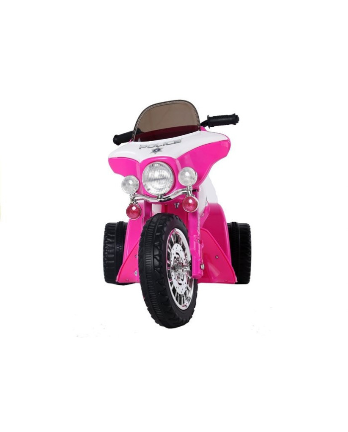 Motor na Akumulator Trójkołowy JT568 Policja Dla Dzieci LED Ciemnoróżowy