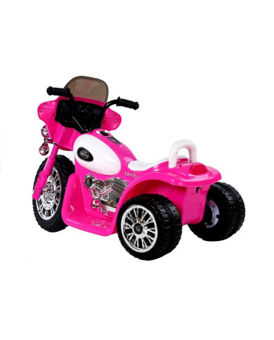 Motor na Akumulator Trójkołowy JT568 Policja Dla Dzieci LED Ciemnoróżowy