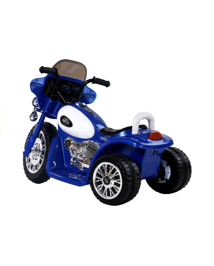 Motor na Akumulator Trójkołowy JT568 Policja Dla Dzieci LED Niebieski