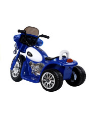 Motor na Akumulator Trójkołowy JT568 Policja Dla Dzieci LED Niebieski