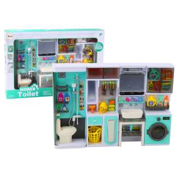 Zestaw Do Zabawy Łazienka 4w1 Prysznic Toaleta Pralka Akcesoria