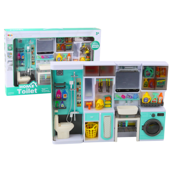 Zestaw Do Zabawy Łazienka 4w1 Prysznic Toaleta Pralka Akcesoria