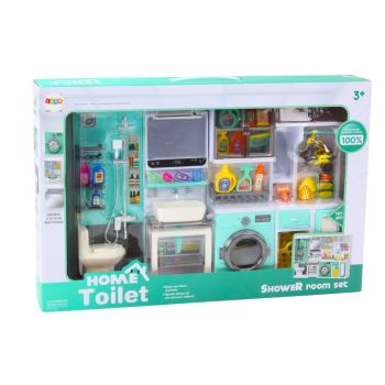 Zestaw Do Zabawy Łazienka 4w1 Prysznic Toaleta Pralka Akcesoria