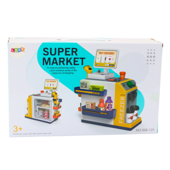 Zestaw Supermarket Kasa Fiskalna Skaner Światła I Dźwięki