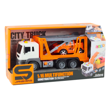 Ciężarówka Laweta Multifunkcyjna Światła i Dźwięki 1:16 Pomarańczowa Autko