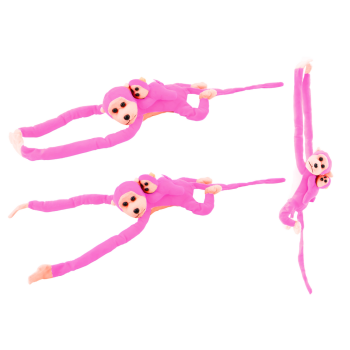 Maskotka Pluszowa Małpka z Dzieckiem Różowa 70 cm