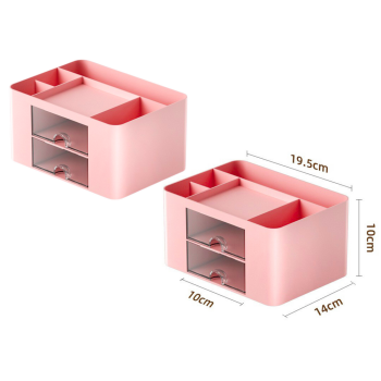 Organizer Do Przechowywania Na Biurko Szufladki Różowy
