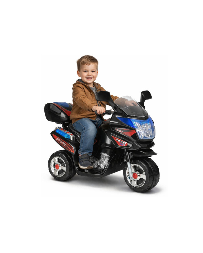 Motor Na Akumulator HC8051 Dla Dzieci Czarny Ścigacz Światła Led Dźwięki