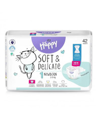 Pieluszki Bella Happy 1 Newborn Soft & Delicate 2-5 kg 42 szt.