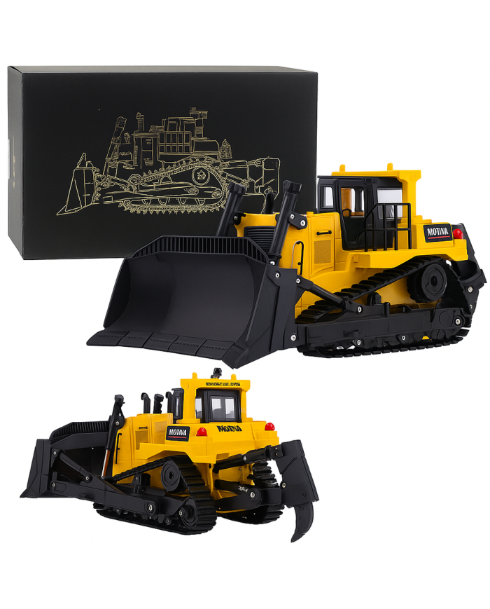 Spychacz Buldożer Koparka Huina Metalowy Model Budowlany 1:50