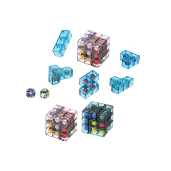 Klocki Logiczne Puzzle Układanka Kostka Gra Różowa