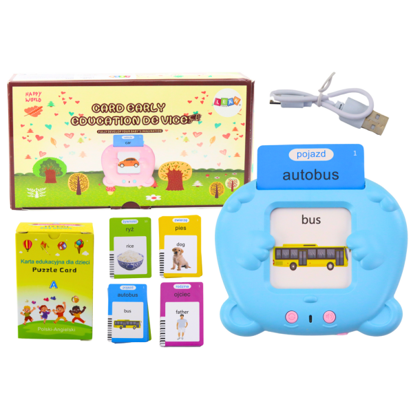 Tablet Do Kart Edukacyjnych Nauka Języka Polski Angielski 224 Słowa Niebieski