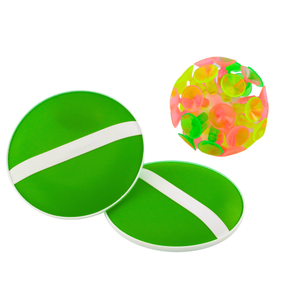 Gra Zręcznościowa Paletki Okrągłe Piłka Z Przyssawkami Zielony