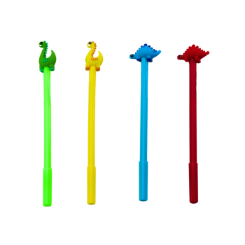 Długopis Z Dinozaurem Zatyczka Czarny Wkład Mix Czerwony Zielony 0.5mm