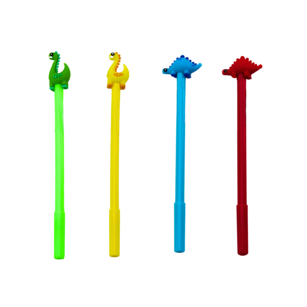 Długopis Z Dinozaurem Zatyczka Czarny Wkład Mix Czerwony Zielony 0.5mm