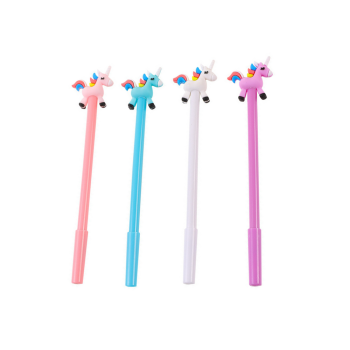 Długopis Z Jednorożcem Zatyczka Czarny Wkład Mix Biały Różowy 0.5mm